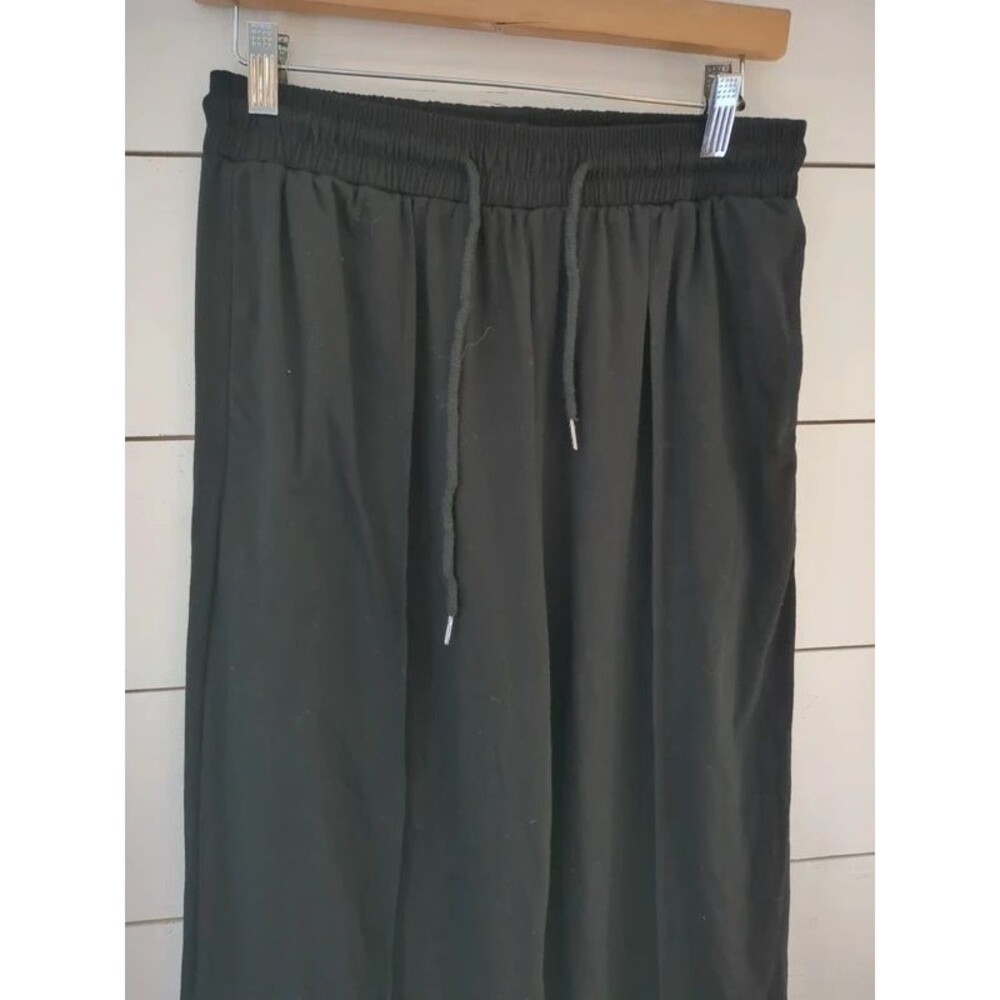 NWOT Wide leg black lounge pants women's large fall winter comfortable